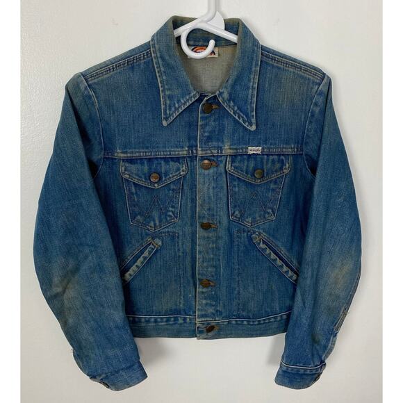 Wrangler Jackets & Blazers - VTG 60s/70s Women Wrangler denim jean cotton cropped trucker jacket, S